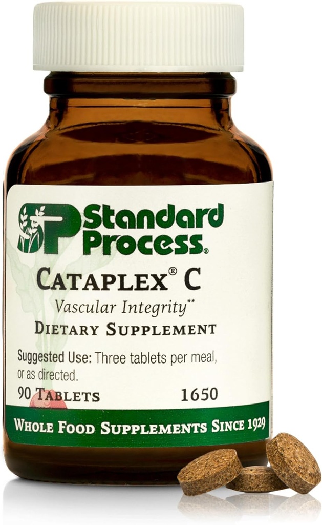 Standard Process Cataplex C - immunforsvar, binyrebarkstøtte, og hud og ben sundhed supplement med C-vitamin, Magnesium citrat, calcium, solsikke Lecithin, og mere - 90 tabletter