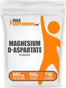 BulkSupplements.com Magnesium D- Aspartat- Pulver - Magnesiumtillæg, Høj Absorption Magnesium, Magnesium Asparte Powder - Gluten Free, 680mg (49mg af Magnesium) per Servering, 500g (1, 1 lbs)