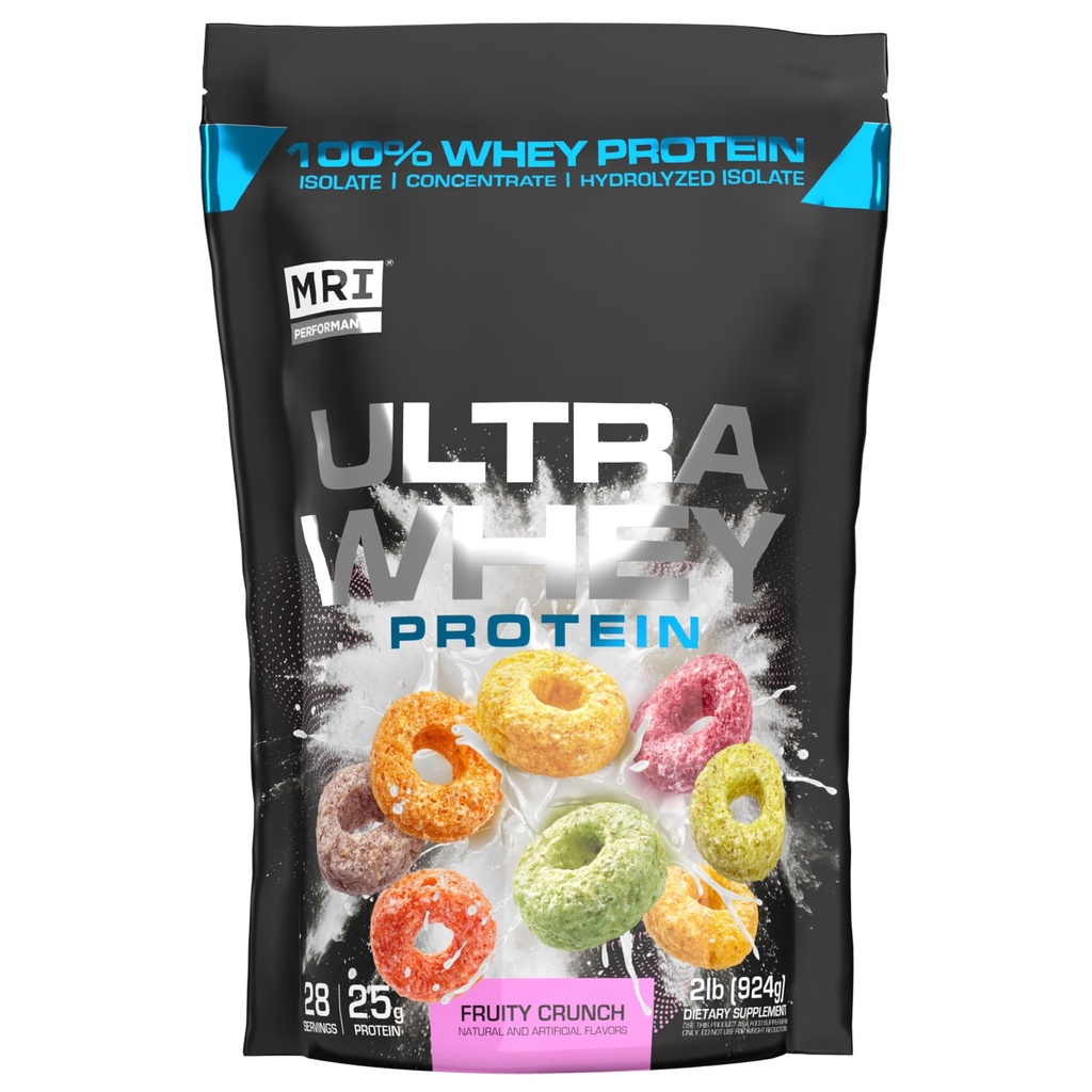 MRI Performance Ultra Whey Protein 25g Triple- Blend af Hydrolyzed, Isolere & Koncentrat til Muscle Recovery, Lean Strength & Daily Protein Support (Fruity Crunch, 28 Servere)