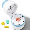 Pill Cutter - Pill Splitter med rustfrit stål klinge til skæring små piller eller store piller i en fjerde, Pill Cutter 1 / 4, Egnet til cuting vitaminer, tabletter (1-4 blå)