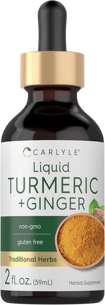 Carlyle gurkemeje og ingefær Drops 2 fl oz Note 124; Supplement med sort pepper