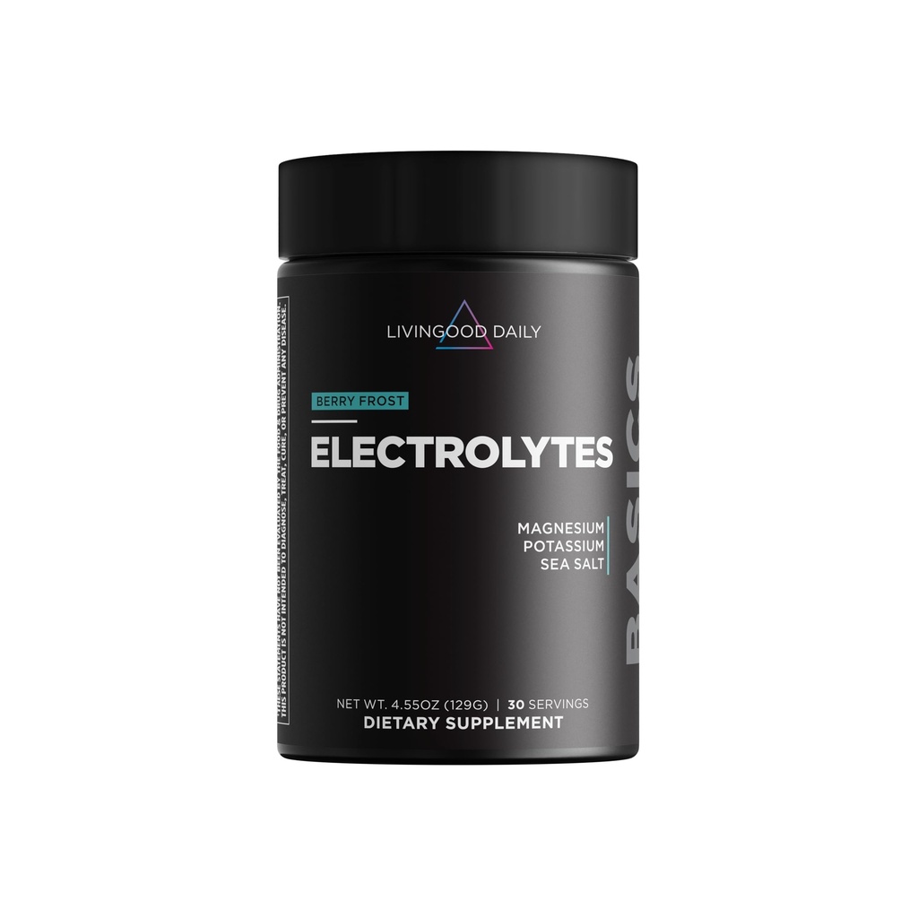 Livingood Daily Electrolytes Powder, Electrolytes Hydration Drink Mix med C-vitamin, Magnesium, Taurine & Sea Salt, Electrolyte Supplement for Energy & Hydration, Keto, Berry Frost Flavor, 30 Srvgs