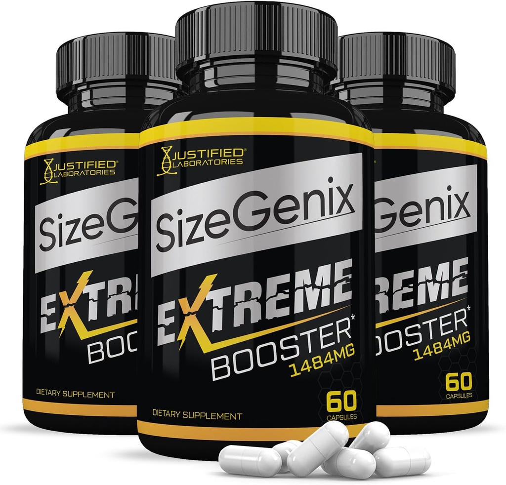 Justified Laboratories (3 Pack) Sizegenix Herres Health Supplement 1484mg180 Kapsler