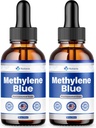 (2 Pack) Methylen Blue 99,99% - Officiel formel - Methylen Blue Liquid Drops Avanceret styrke, Øget Absorption, Methylen Blue Supplement Flydende Pulver Sammenlign med Pharmaceutical Grade (4oz)