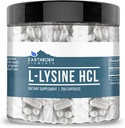 Earthborn Elements L- Lysin HCL 200 Kapsler, Pure & Ufortyndet, Ingen tilsætningsstoffer