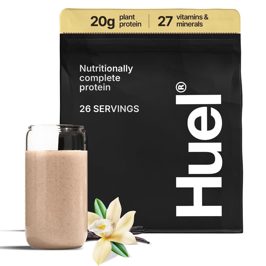 Huel Vegan Protein Powder 124; Vanilla Medical 124; Complete Nutrition Medical 124; 20g Protein Powder Medical 124; 100% Plantbaseret Medical 124; 27 Vitamin & Minerals, Gluten Free, Non- GMO, Lactose Free Medical 124; 26 Servere