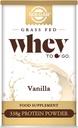Solgar Grass Fed Whey til Go Protein Powder Vanilla, 11.9 oz - 20g af Grass- Fed Protein fra New Zealand køer - Great Tasting & mixes Nemt - Understøtter Styrke & Inddrivelse - 13 portioner