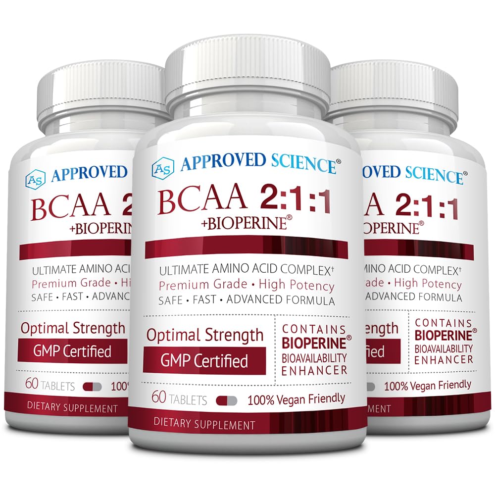 Godkendt videnskab BCAA tillæg - 180 tabletter - 2400mg - Øge ydeevne og forbedre muskeludvikling - L-Leucin, L-Isoleucin, L-Valine - Made in USA, Non-GMO