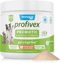Vetnique Labs Profivex Probiotika til hunde Alle naturlige hunde tykkere og pulver til fordøjelsessygdomme Probiotika Kosttilskud til hunde 5 Probiotika & Prebiotika (Powder, 8.5oz)
