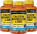 Mason Natural Calcium Magnesium & Zinc, 300,Day Supply, Supports Normal Bone Health & Immune System Booster, 3 Pack