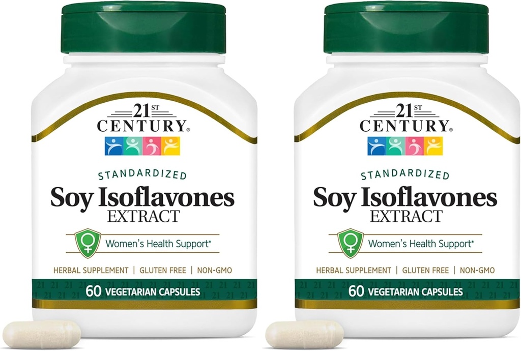 21. århundrede Soja Isoflavones Veg Kapsler, 60Count (pakke med 2)