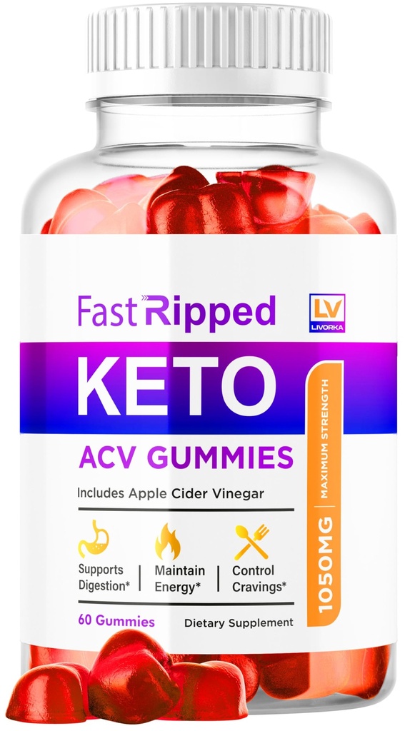 Fast Ripped Keto ACV Gummies Advanced Weight Loss 1050 MG, 60 Gummies, 1 Month Supply