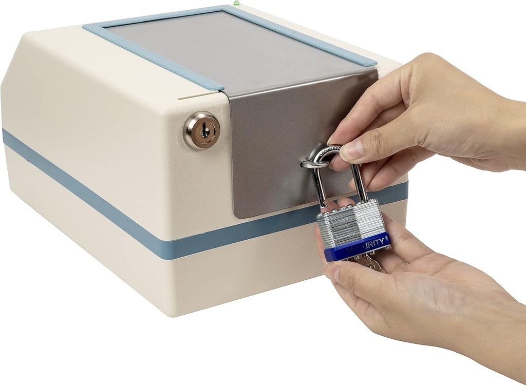 e- Pill CompuMed Safe - Tamper resistent Automatic Pill Dispenser - Metal Security Cover med Padlock