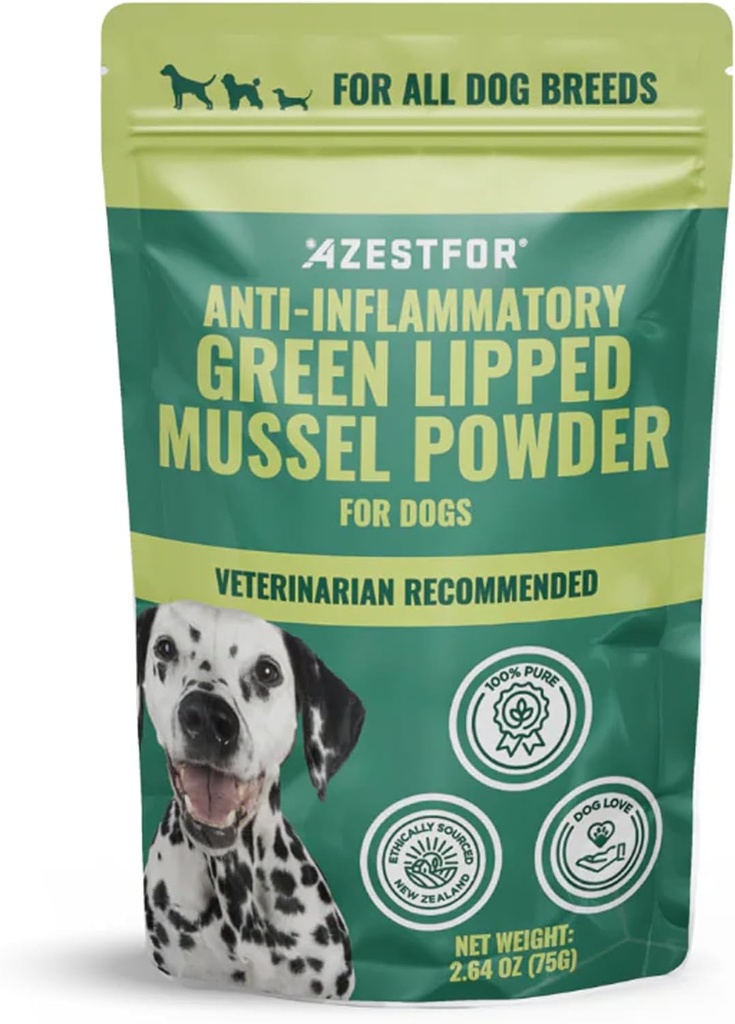 Azestfor anti- inflammatorisk Green Lipped Mussel til hunde pulver