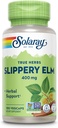 SOLARAY Slippery Elm Bark Kapsler (Ulmus Rubra) 400 mg - Lindrende plantestøtte med Mucilage - Vegan, Lab Verified, 60-dages penge tilbage garanti - 100 Servere, 100 VegCaps