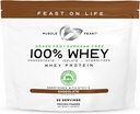 Muskel Feast 100% Grass Fed Whey Protein Powder, All Natural Hormone Free Paure Raised Whey Protein Powder for Women & Men- Whey Concentrate, Isolate & Hydrolysed Protein Powder Blend - Chocolate, 2lb