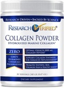 Forskning Verified ® Collagen Powder - Hydrolyzed Marine Collagen - Unflavored - Skin Hydration og Elasticitet, Muskel Inddrivelse, Ikke GMO - 30 Scops Per Container - 1 måned Supply