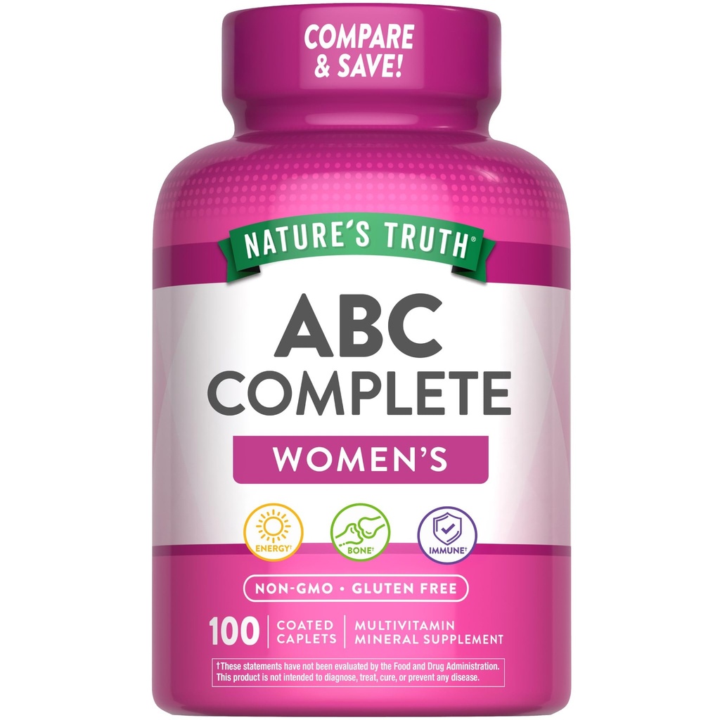 Nature 's Truth Multivitamin for kvinder med jern 124; 100 Pills • 124; Non- GMO & Gluten Free Supplement • 124; ABC Complete