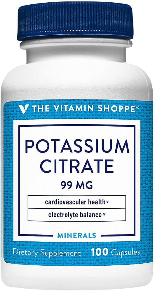 Den Vitamin Shoppe Kalium Citrate 99MG, understøtter cardiovaskulær & cellulær sundhed (100 kapsler)
