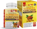 Gurkemeje med Bioperine Ingefær Supplement 1500mg 60 Capsules- Natural Dietary Supplement for Health Non- Gmo