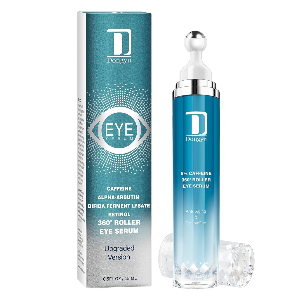 Dongyu Koffein Eye Cream til mørke cirkler: Under Eye Serum for Puffiness Tasker Daglig pleje før datoer Fester Kvinder Mænd