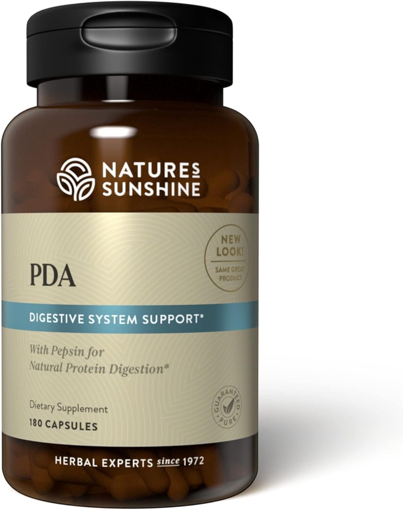 Naturens solskin PDA Kombination, 180 Kapsler; 124; Saltsyre og pepsin supplement, der hjælper bryde ned proteiner i fordøjelsesforløbet