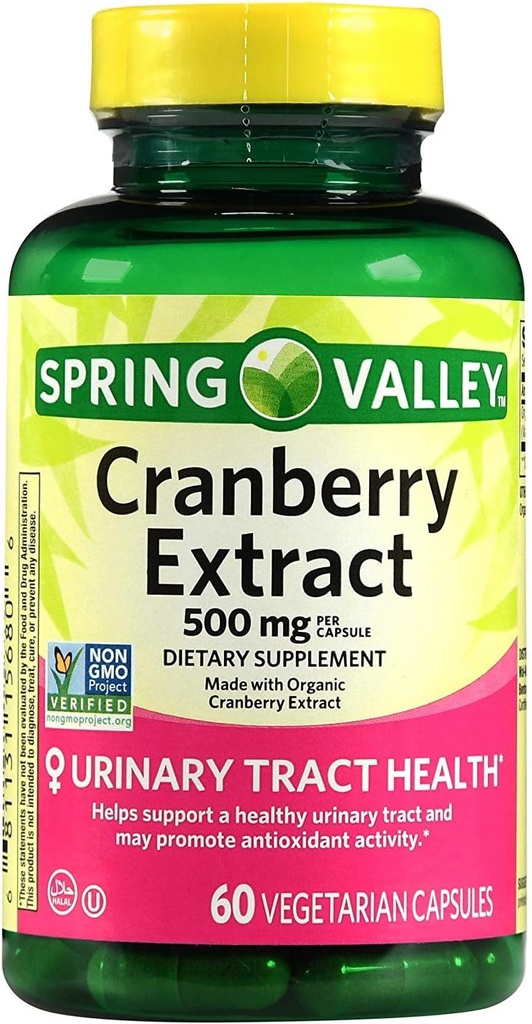 Spring Valley Cranberry Extract, 60 tal, 500 mg per kapsel