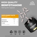 Benfotiamin 450mg - 90 kapsler, understøtter cellulær sundhed med Alpha Lipoic Acid & L- Leucin, Daglig ernæring & Wellness Formel