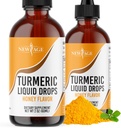 Gurkemeje Liquid Drops - Natural Joint & Sund Support med 95% Standardiserede Curcuminoider til Bedste Absorption - Non- GMO, Gluten Free 4 Fl Oz (Pack of 2)
