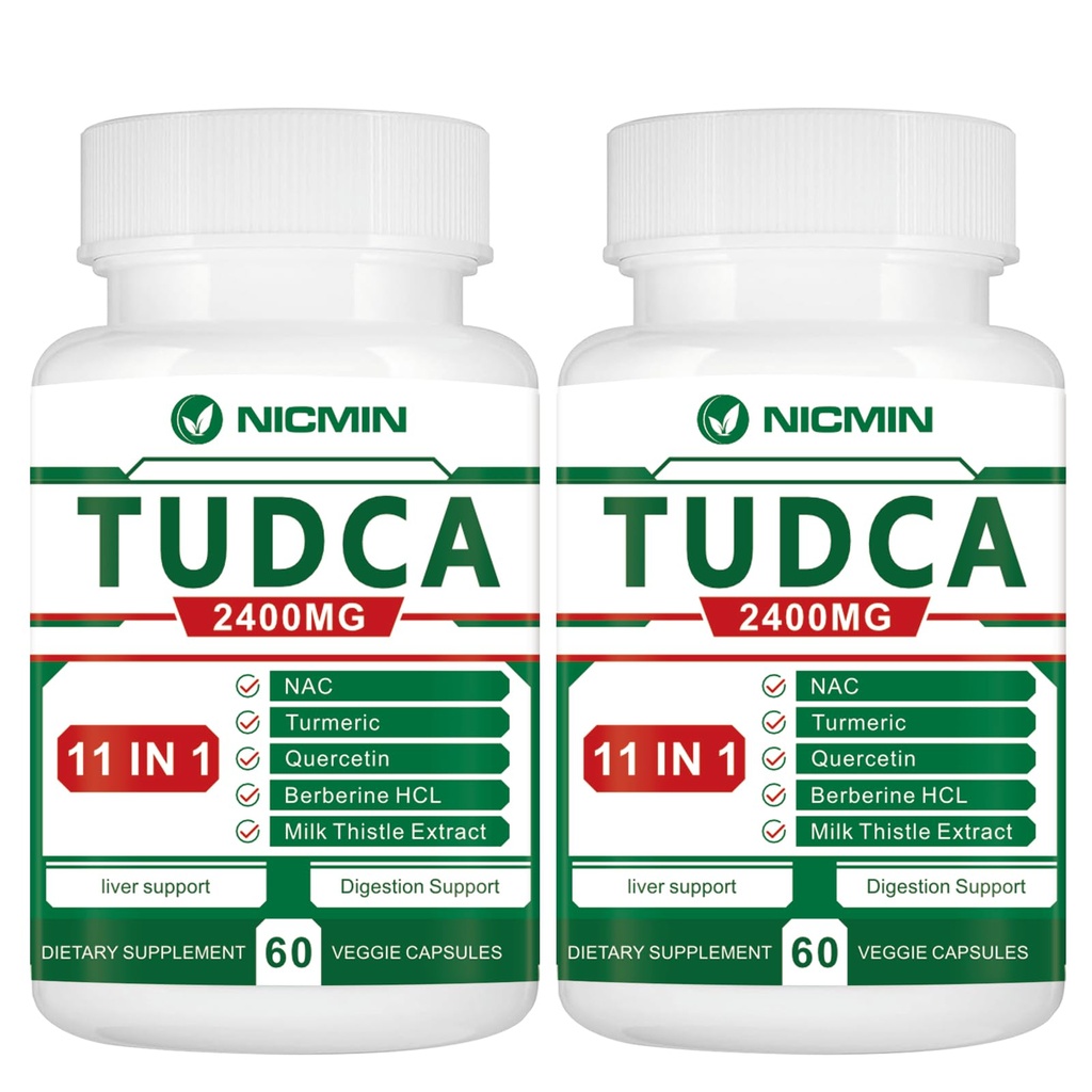 TUDCA Supplements 2400MG, Bile Salts Complex for Liver Detox & Gallbladder Cleanse, Anti-Aging for Men and Women, Digestive Health 120 Capsules