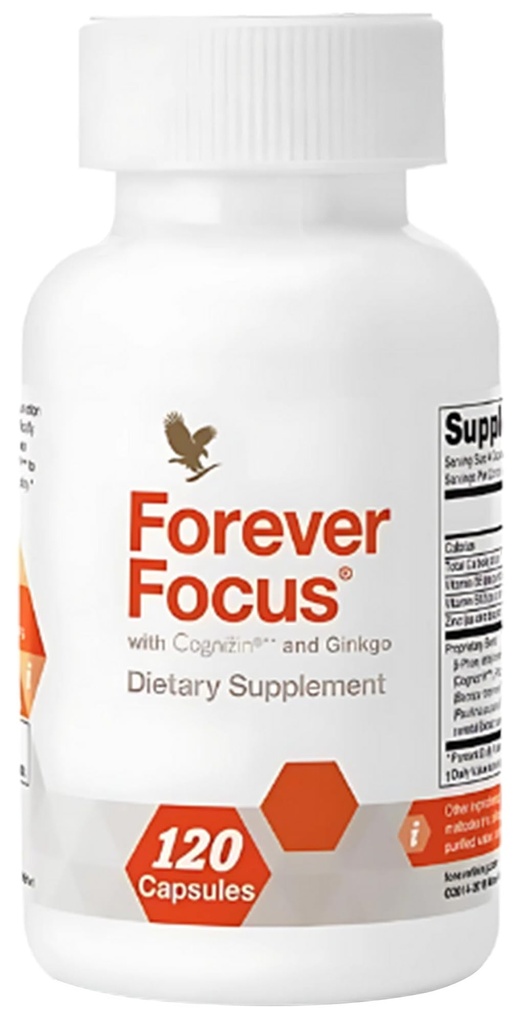 Forever Living - Forever Focus - Brain Clarity and Focus with Cognizin, Bacopa and Vitamins - for Students, Professionals and Seniors - 120 Capsule