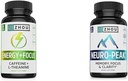 Zhou Coffein 100mg L- Theanin 200mg Nootrope 60 kapsler og Neuro Peak Brain Support DMAE Bacopa 30 kapsler