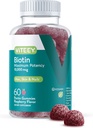 Viteey Biotin Gummies for hår hud og negle - Biotin for hårvækst Gummies - 10.000 mcg - Vegan, Gluten- Free, Non-GMO - 60 Greve