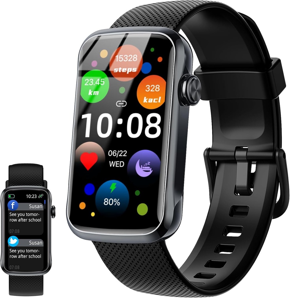 Smart Watch, 1.47 "HD Smartwatch for mænd kvinder med 24 Sport modes, IP68 Vandtæt Fitness Tracker med 24 / 7 Heart Rate / Sleep / SpO2 skærm, Trin Tracker, Pedometer, Aktivitet Tracker til Android iOS