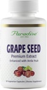 Paradise Herbs Grape Seed Extract, Active Whole Spectrum, Antioxidant, Vegan, Non GMO, Gluten Free, 90 Vegetariske Kapsler