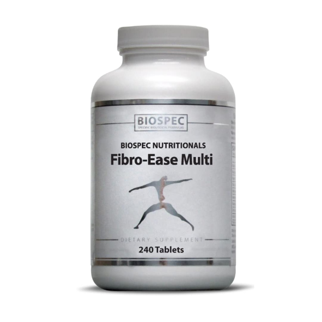 BIOSPEC NUTRITIONALS Fibro- Ease Multi - Indeholder essentielle vitaminer og mineraler - Support Energy Production & General Health (240 kapsler)