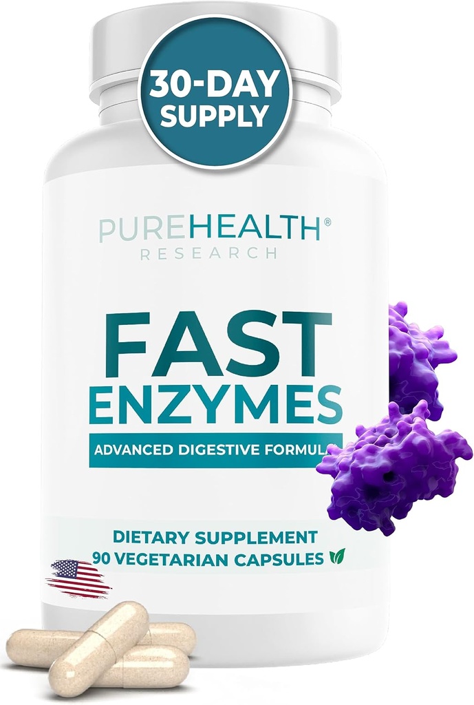 FORSKNING I FORBINDELSE MED FOLKESUNDHED Lavet i USA Digitalt Enzyme Supplement - Premium Lactase og Lipase Enzymer til fordøjelse - Ingen mere Bloating Relief & bedre fordøjelsessundhed, 90 kapsler til 1 måned