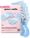 Grace & stella Award Winning under Eye Mask Reducere mørke cirkler, Puffy Eyes, Undereye tasker, Wrinkles, Gel under Eye Patches, Fødselsdagsgaver til kvinder - Vegansk Cruelty- Gratis selvpleje (24 par, blå)