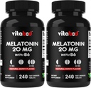 Melatonin 20 mg - 240 Fast Dissoltion Tablets - Drug Free - Natural Berry Flavor - Vegetar, Non- GMO, Gluten Free 240 Greve (pakke med 2)