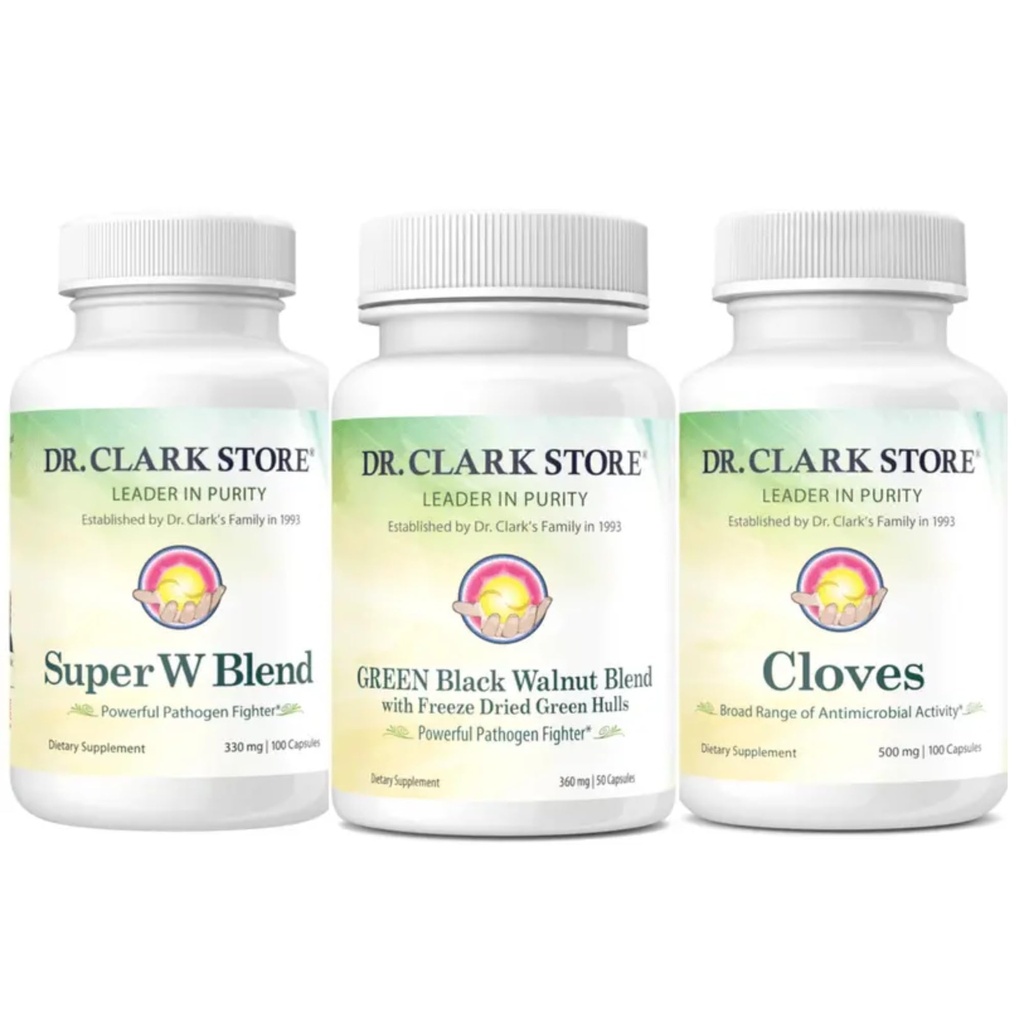 Dr. Clark Store Intestine Support & Cleanse Kit - med Freeze- Tørret Green Black Walnut Hulls, Wormwood, og Kloves- Hjælper Opretholde Optimum Intestinal funktion