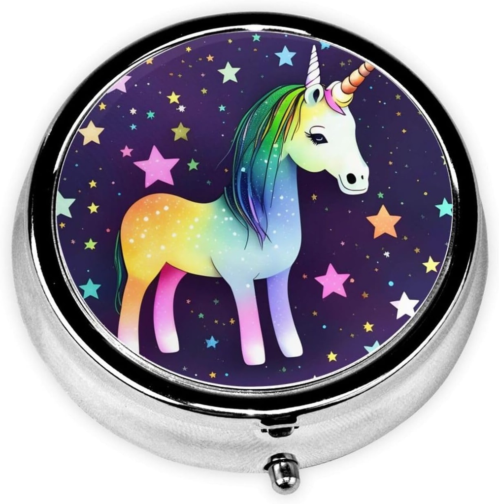 Pill Box, Lille Pill sag for purse & Pocket, Cute Medicine Organizer rejse Pillbox, Portable Pill Container Holder til at holde vitaminer, Medicin, Fish Oil og Kosttilskud, One- Horse Star