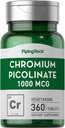 Piping Rock Chrom Picolinate 1000mcg Yep 124; 360 tabletter Pills Yep 124; Vegetar, Non- GMO, Gluten Free Supplement