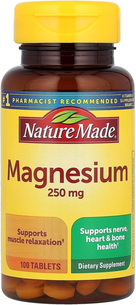 Nature Made Magnesium 250mg, 100 Tablets