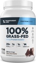 Transparent Labs Grass- Fed Whey Protein Isolate - naturligt aromatiseret, Gluten Free Whey Protein Powder med 28 g protein per servering & 9 Aminosyrer - 30 Servere, Mælk Chokolade