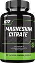 Magnesium Citrate 120mg + vitamin B6 (P- 5- P) 3 mg, 120 Vegankapsler, 4 Måneder Supply, Organic Form of Magnesium - Support Knoglestyrke og nervesystem - af MZ