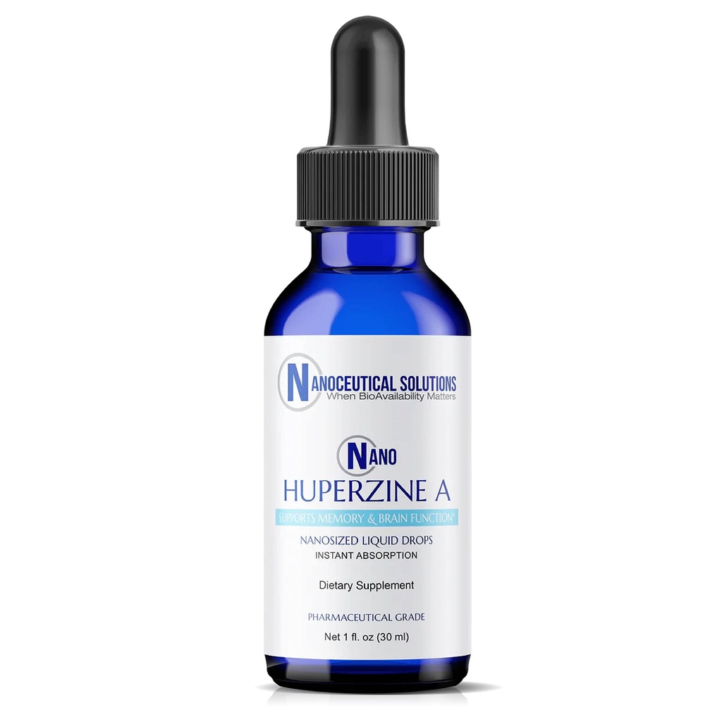 Nano HUPERZINE A against 124; Nanosized Liquid Particles against Absorption 124; Attention, Focus, Memory, Mental Clarity against 124; Non- GMO GMP Certificeret 124; 30 Servering / 6000mcg per flaske