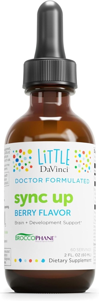 Little DaVinci Sync Up - Hjælper support Brain Health, immunsystemet & Nervesystemet funktion med sulfonaphane - Berry Flavor - 2 Fl Oz (60 Servere)