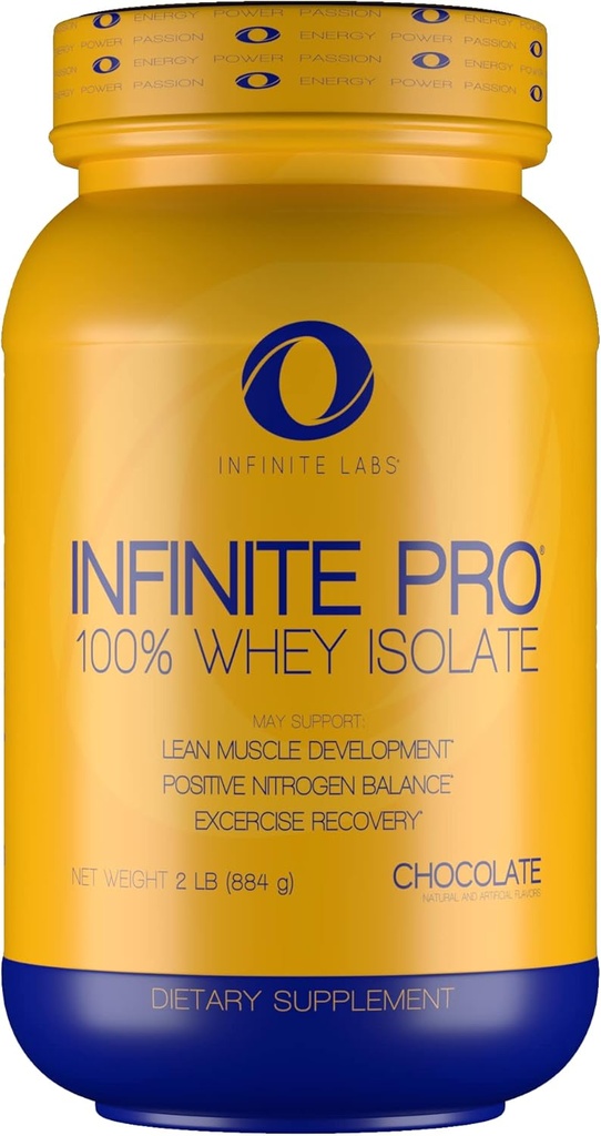 Infinite PRO 100% WHEY Isolate 2LB | Optimal Absorption Protein Powder Supports Muscle Building | Chocolate Flavor | Gluten Free Workout Supplement