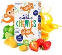 Omega 3 Gummies - Ultra- High DHA Chewable Gel Gummy - Omega 3 for børn støtter hjerne & øje sundhed - Sugar- Gratis naturlig frugt smag - Kids Omega 3 Fish Oil Gummies (30 Greve)