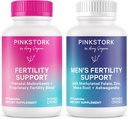 Pink Stork Hans og Hendes Fertilitet Bundle: Fertilitet Kosttilskud til kvinder, Fertilitet Kosttilskud til mænd, Fertilitet Prenatal Vitamin, Vitex, Inositol, Folate, B6-vitamin, 60 kapsler